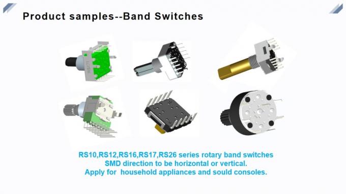 Wielopozycyjny kwadratowy elektroniczny przełącznik obrotowy 17 mm do audio RS171 1